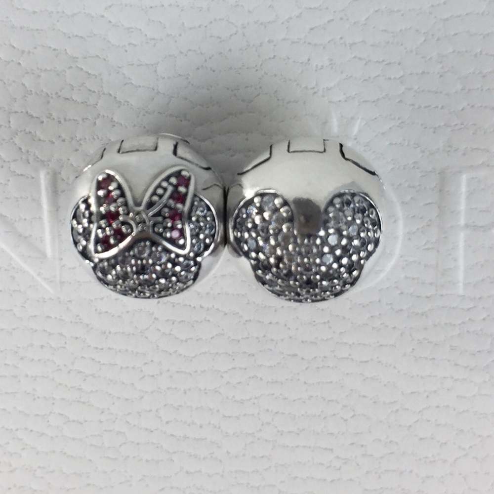 Authentic Pandora Mickey & Minnie Pave Clip Charms - Picture 2 of 8